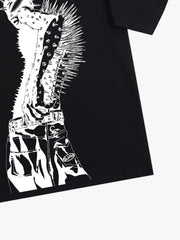 Punk Spiked Graphic T-Shirt 