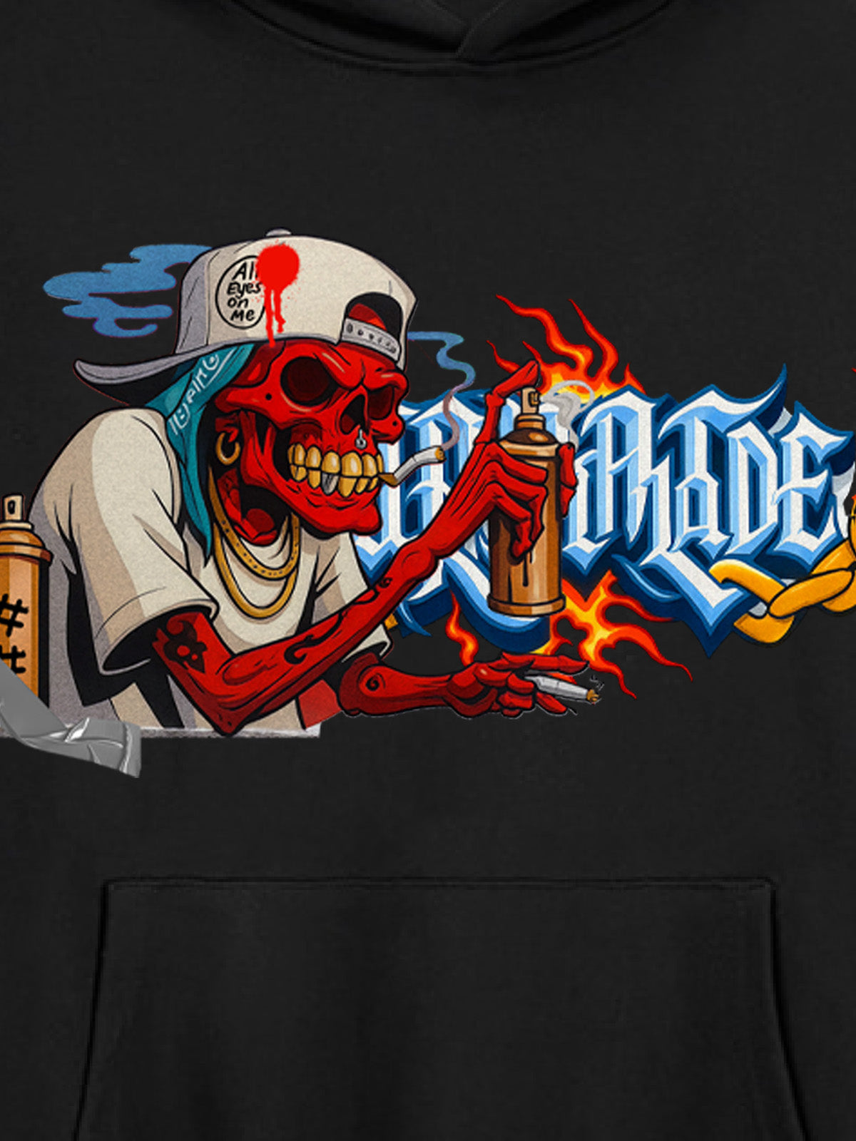 Thesupermade Street Skull Graffiti Artist Hooded Sweatshirt 