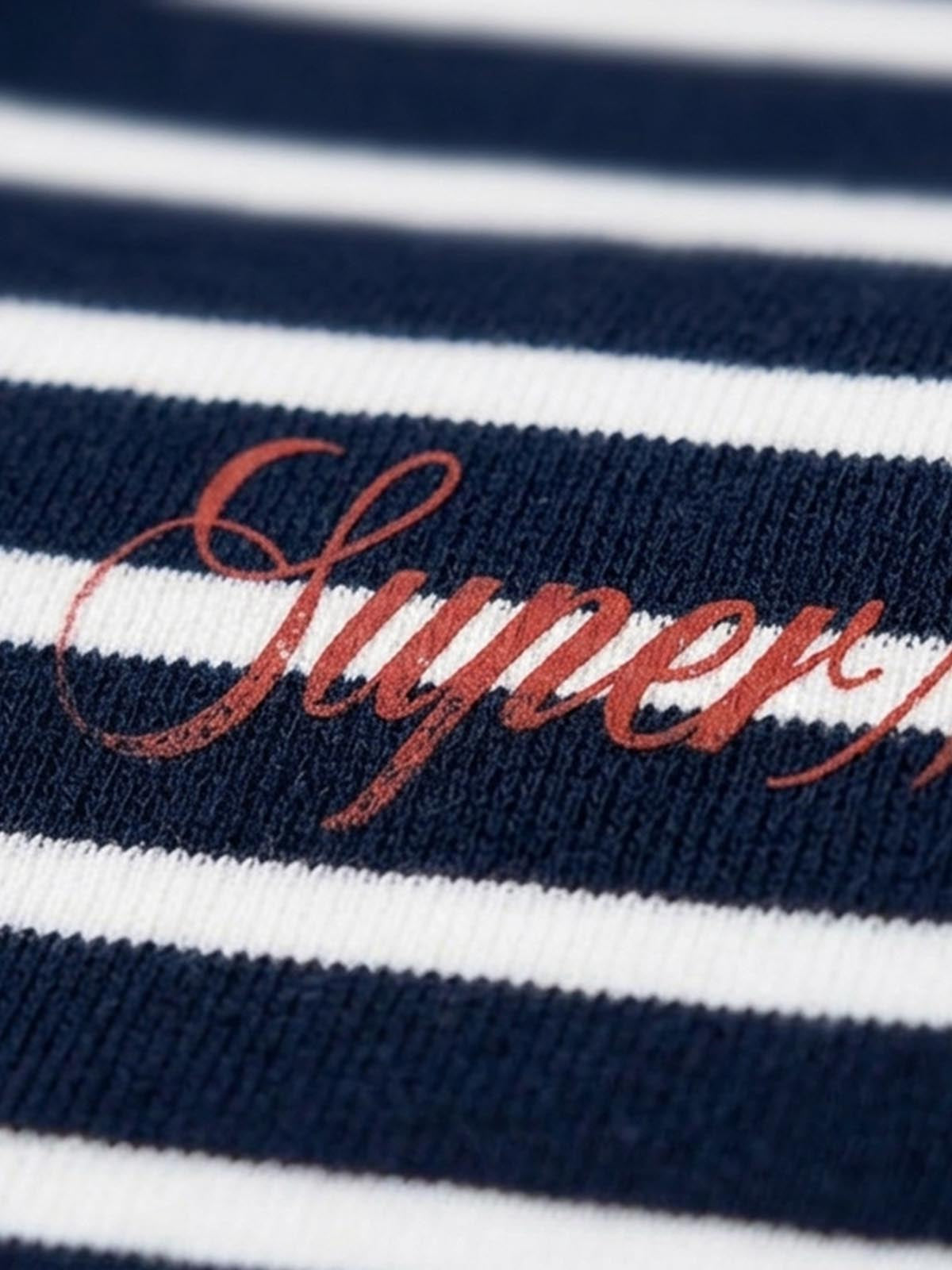 Anchor Embroidered Striped Heavyweight Sweatshirt
