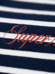 Anchor Embroidered Striped Heavyweight Sweatshirt
