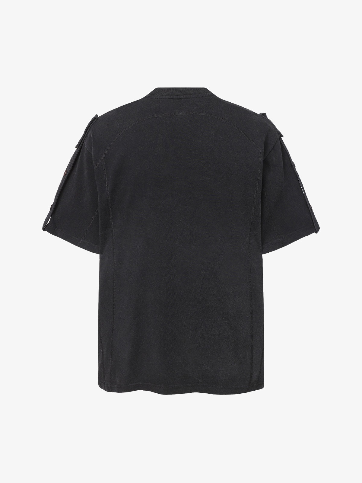 Vintage-Inspired Ombré Wash Henley Detail T-Shirt 