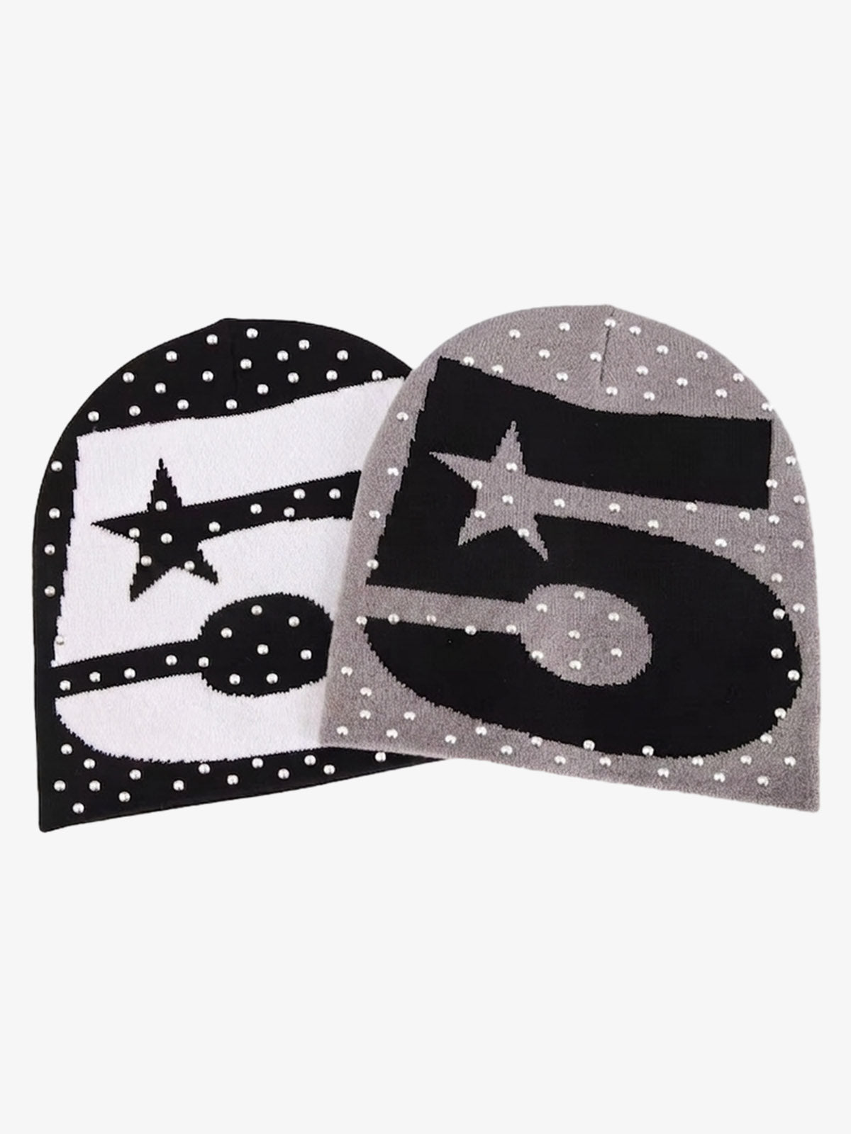 Studded Number 5 Star Beanie Hat