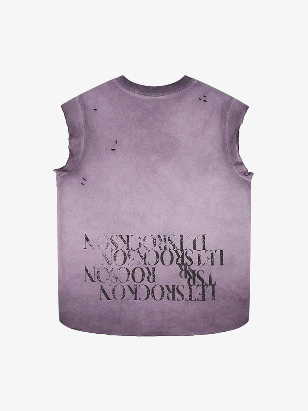 Letter Graphic Spray-Painted Distressed Vest