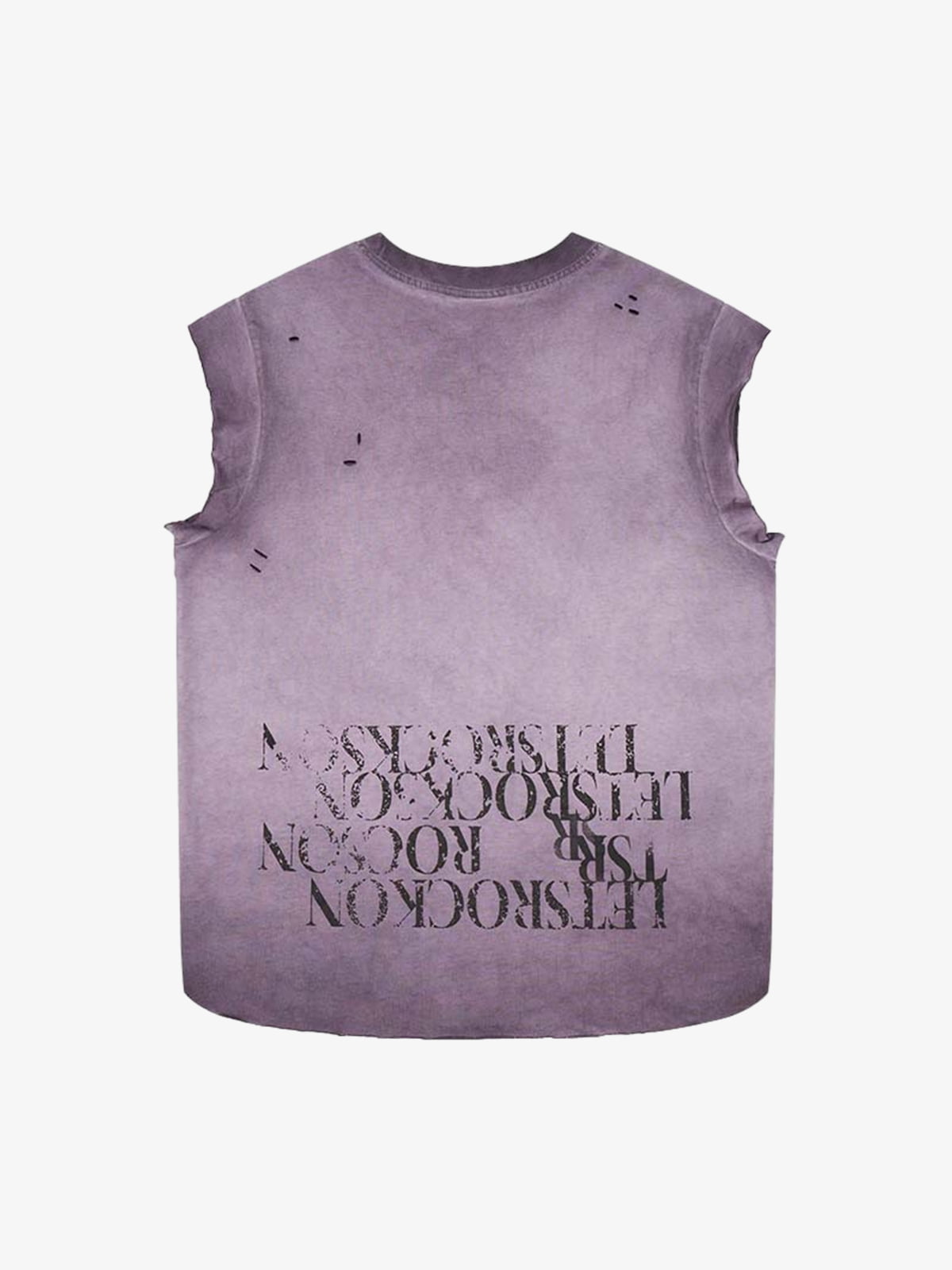 Letter Graphic Spray-Painted Distressed Vest