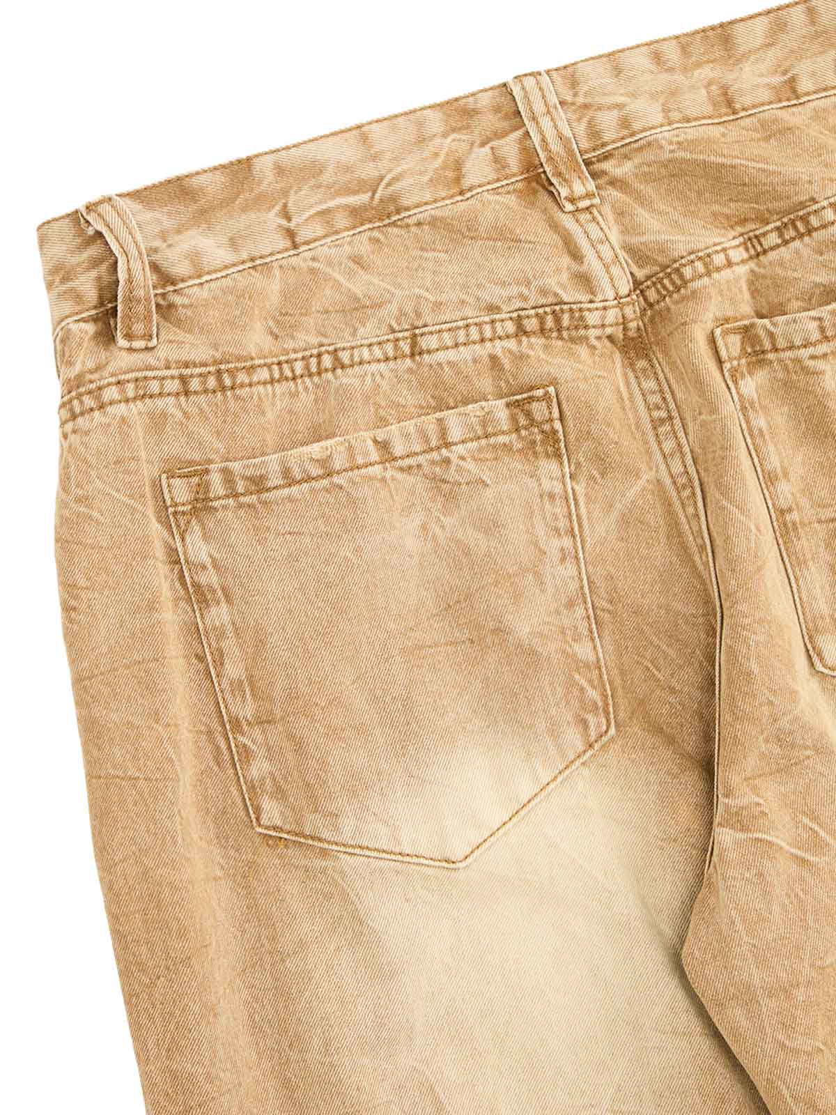 Vintage Washed Distressed Straight Jeans