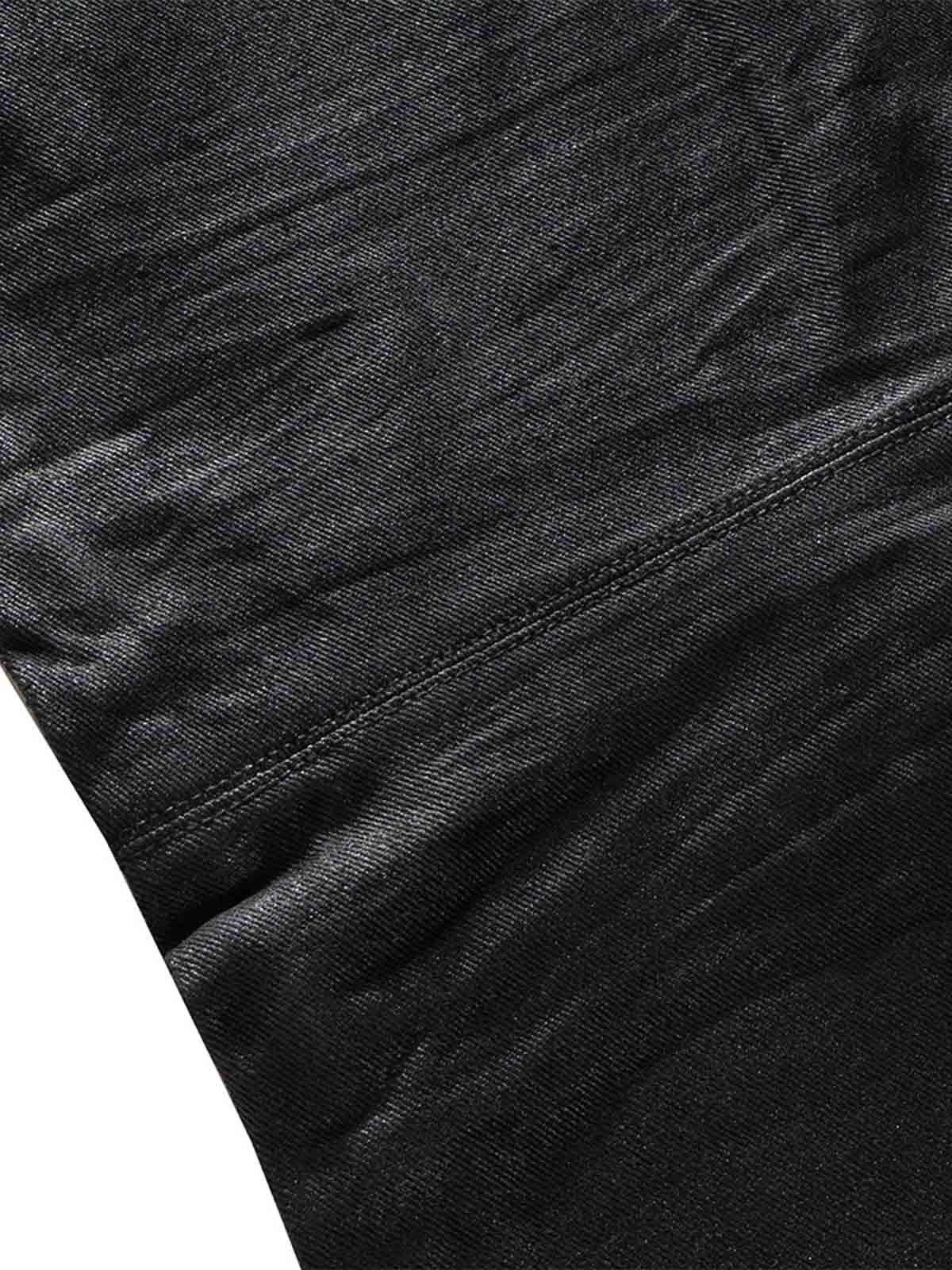 Tactical Knee-Panel Distressed Waxed Leggings