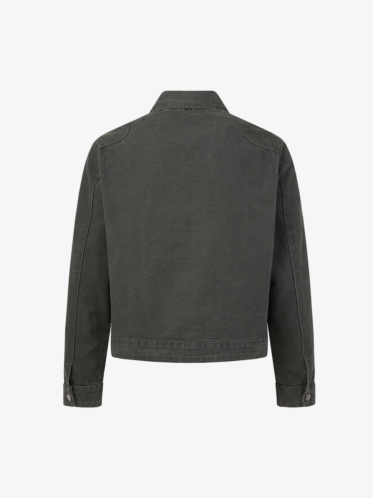 Distressed Metal Airplane-Buckle Work Jacket