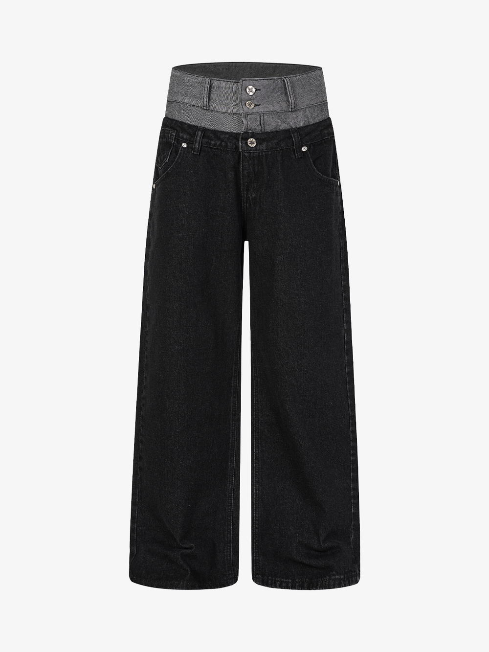 Studded Layered Waist Jeans