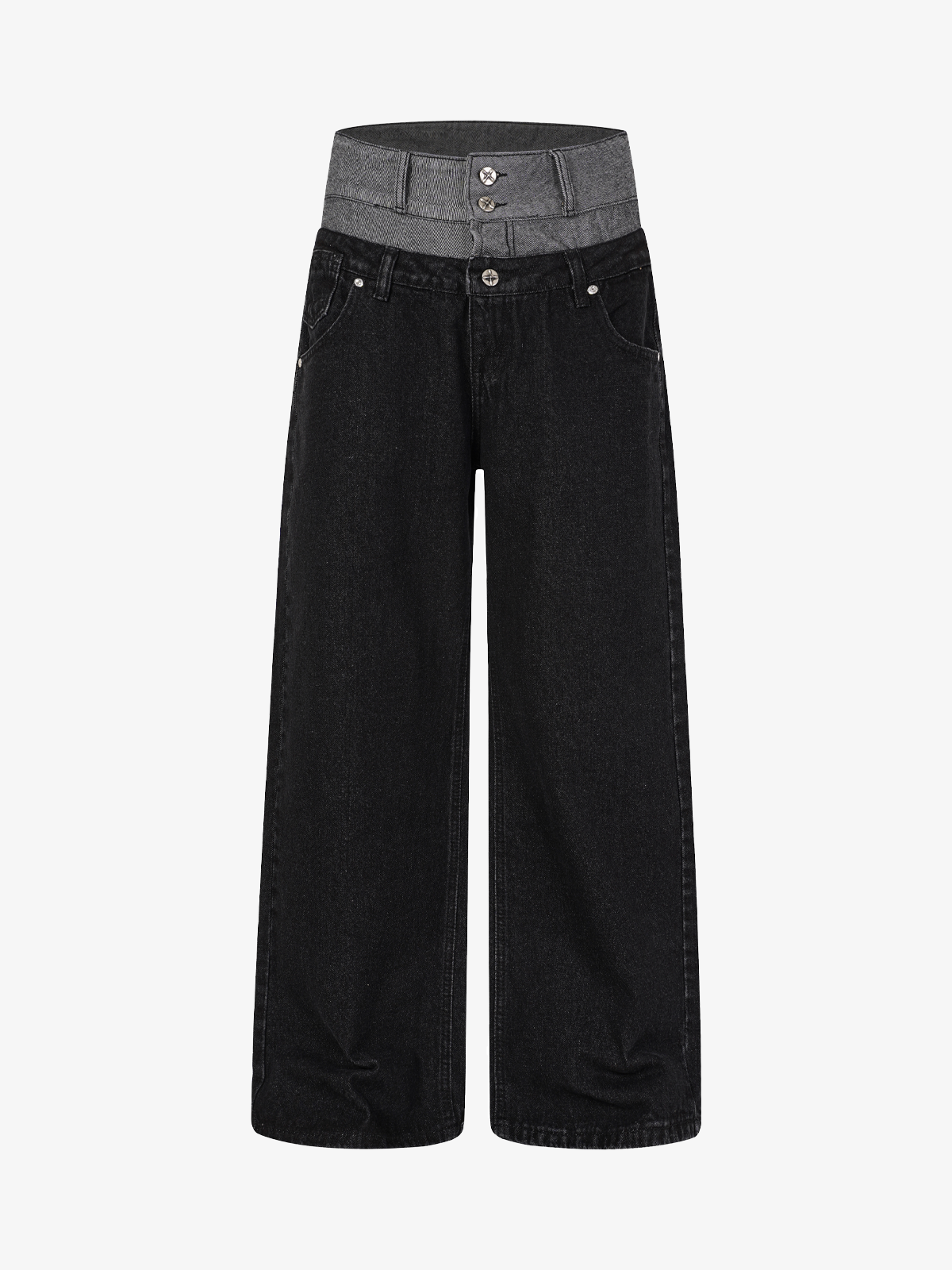 Studded Layered Waist Jeans