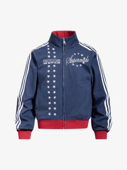 Retro Embroidered Star Flight Jacket