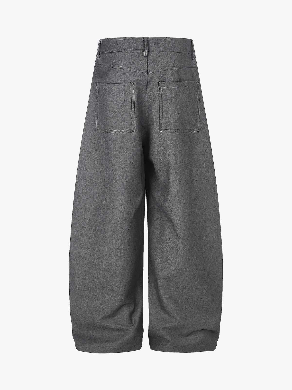 Button Placket Baggy Barrel Pants