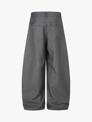 Button Placket Baggy Barrel Pants