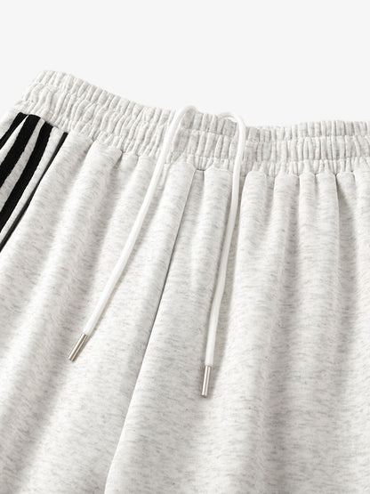 Retro Colorblock Stripe Drawstring Loose Drape Pants 