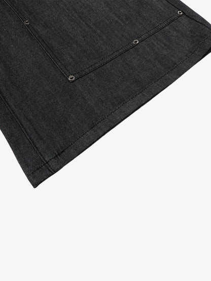 Pantalones cortos vaqueros con tachuelas y patchwork