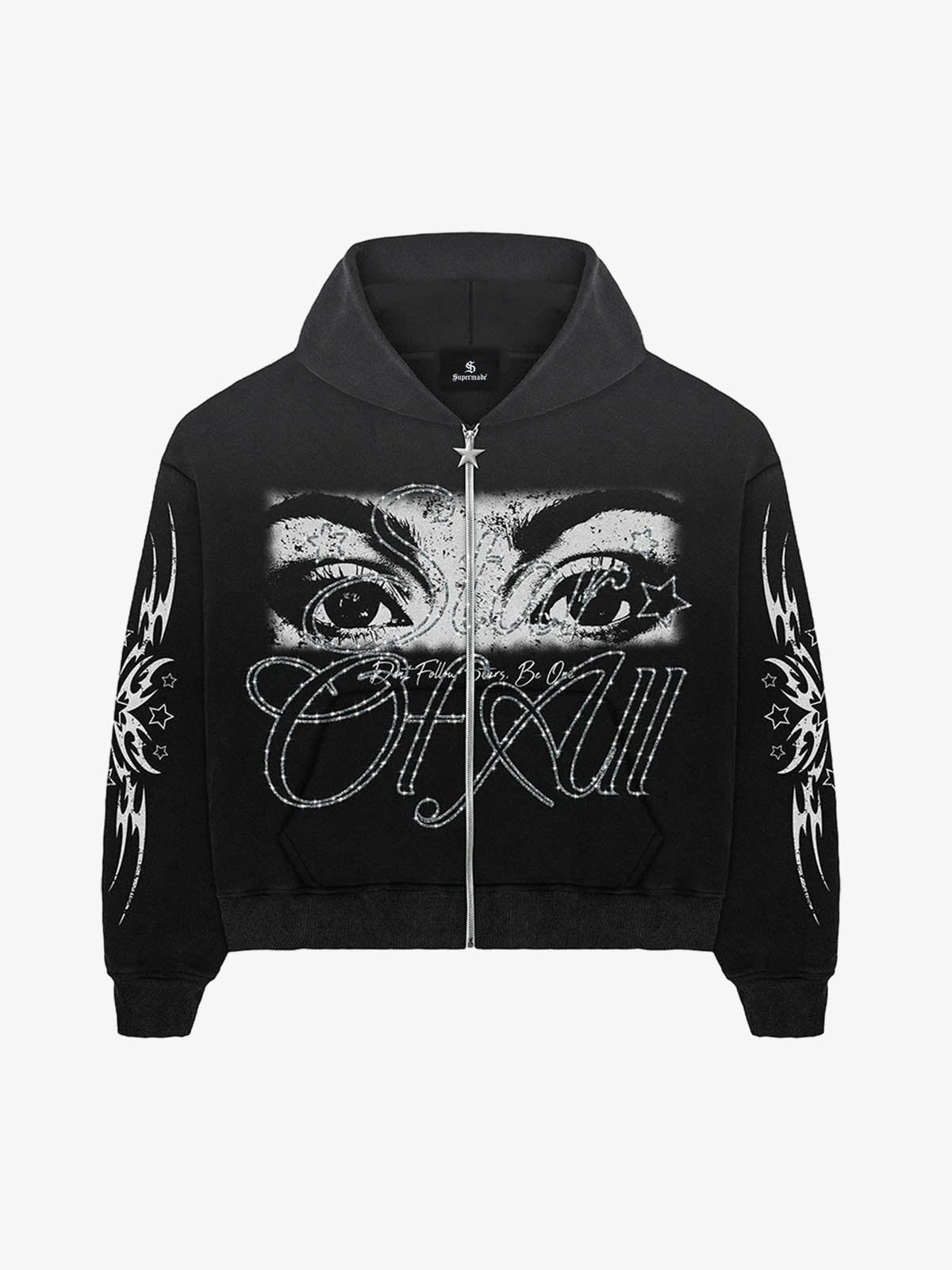American Retro 3D Printed Zip-Up Sweatshirt