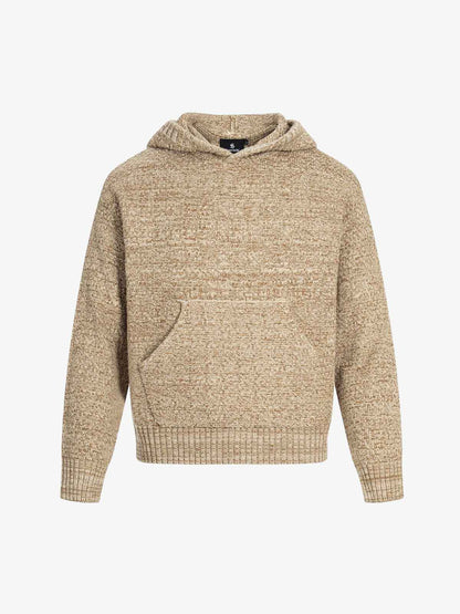 Relaxed Fit Knit Hooded Pullover Hoodie Sweater