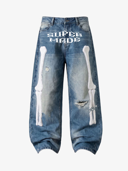 Fractured Bone Baggy Jeans