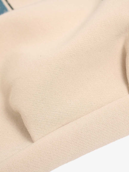 Retro Fleece-Lined Color-Block Letter Print Baggy Pants 