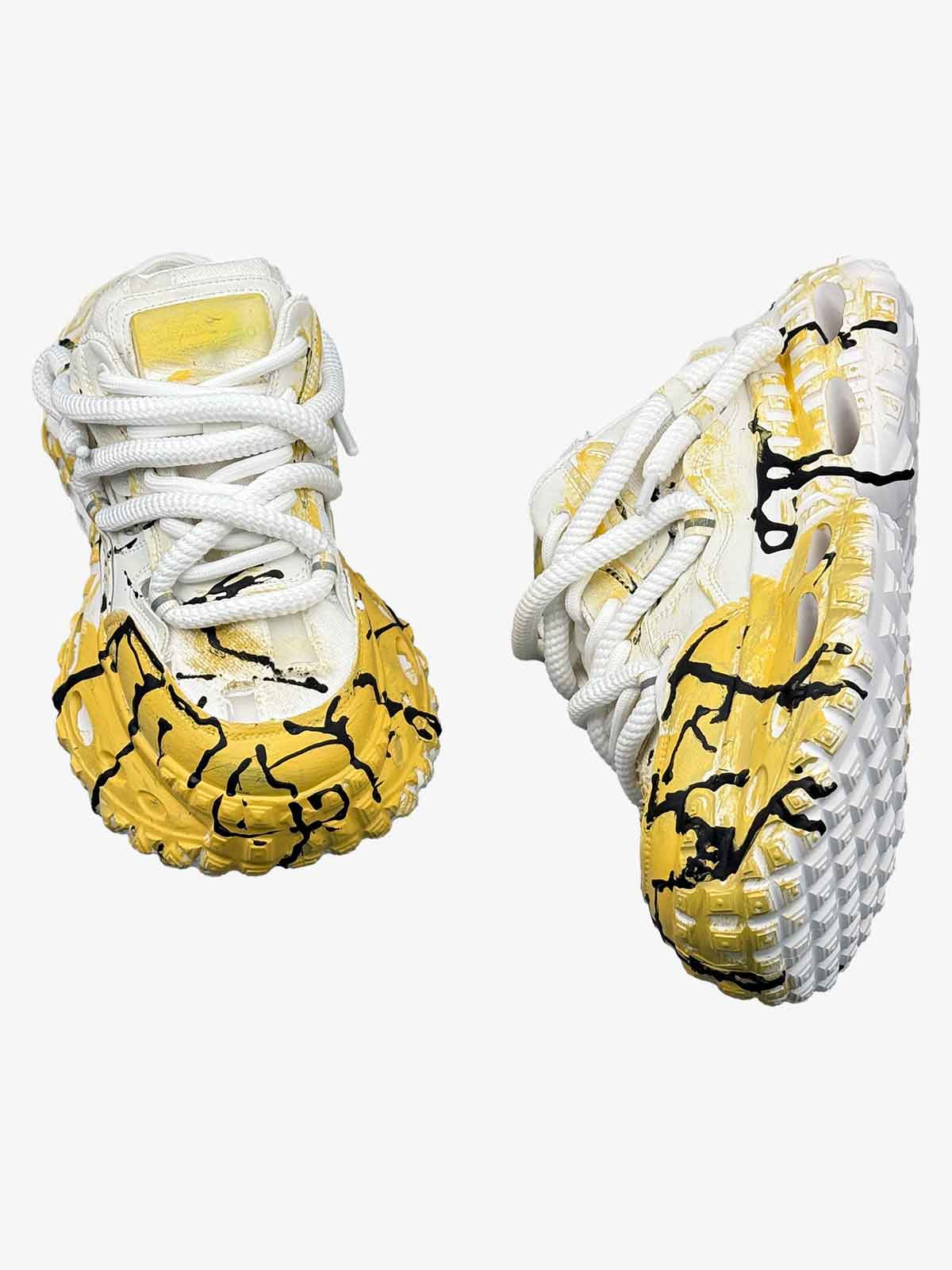 Mesh Overlay Chunky Sole Low-Top Sneakers