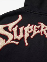 Skeleton Scorpion Terry Embroidered Hoodie & Wide-Leg Sweatpants Set