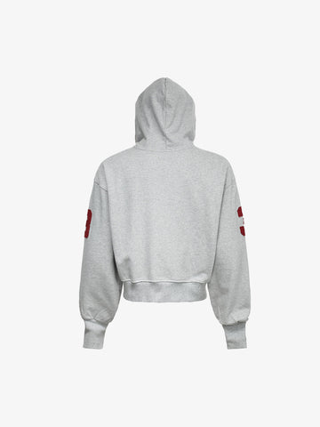 Streetwear Knight Horse Embroidered Cropped Zip-Up Hoodie