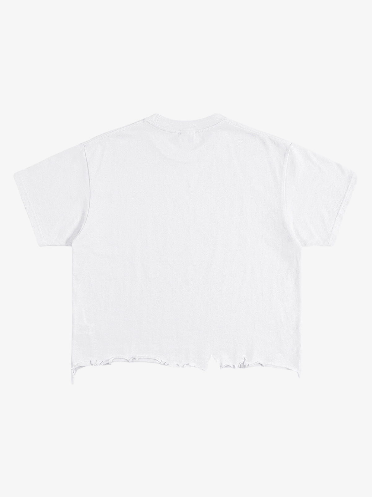 Distressed Hem T-Shirt with Vintage Rock Graphic