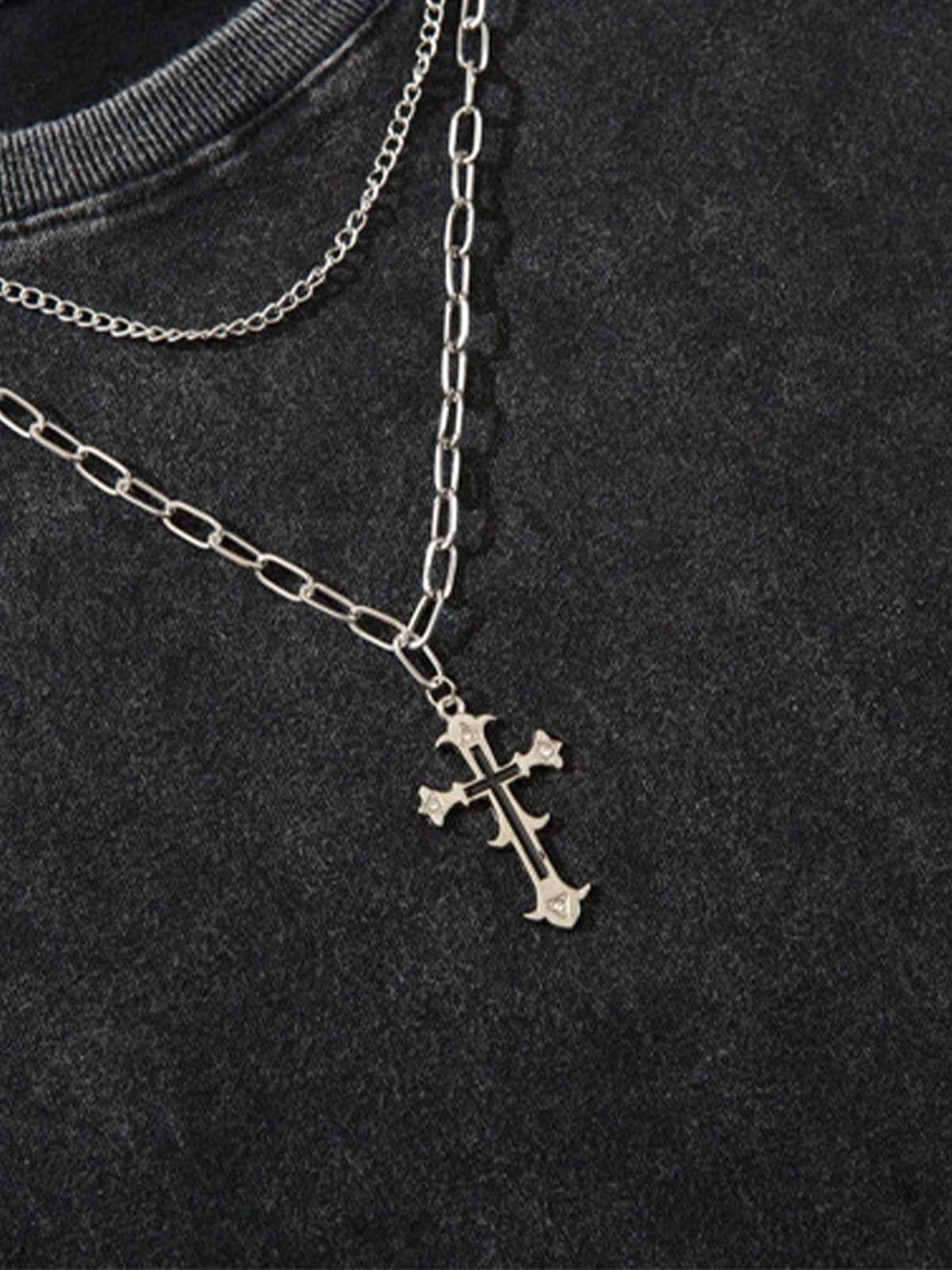 Street Ripped Vest with Detachable Necklace 