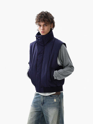 Warmth-Enhancing Faux Fur Collar Vest for Winter Outdoors 