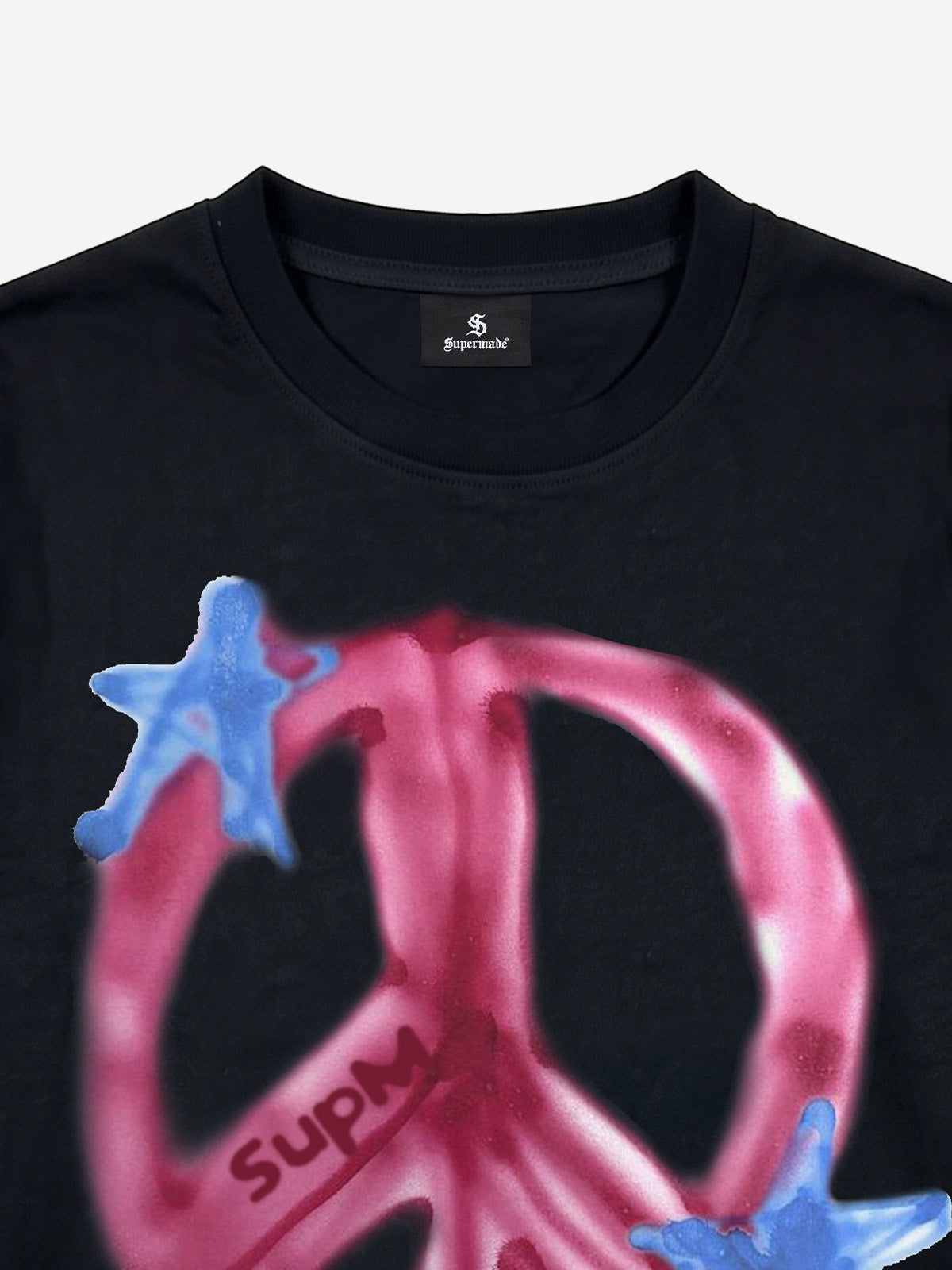 Anti-War Graphic Color Block Layered Long Sleeve Tee
