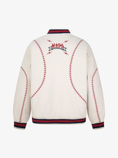 Baseball Stitch Embroidered Varsity Jacket