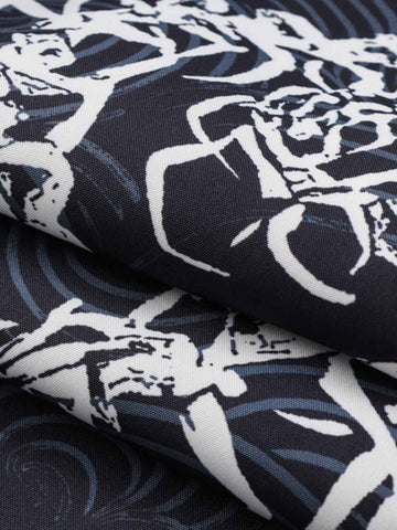 Japanese Wave Dragon Skeleton Camp Collar Boxy Shirt 