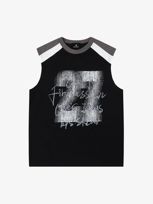 Color-Block Digital Print Sports Vest