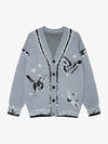Retro Butterfly Gradient Knit Cardigan Sweater 