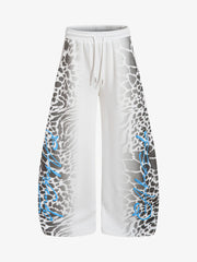 Leopard Curved Seam Wide-Leg Pants