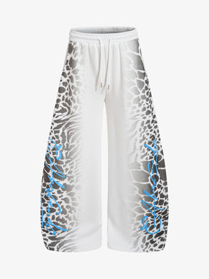 Leopard Curved Seam Wide-Leg Pants