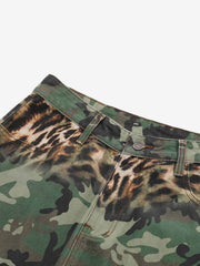 Camo Leopard Patchwork Cargo Pants 