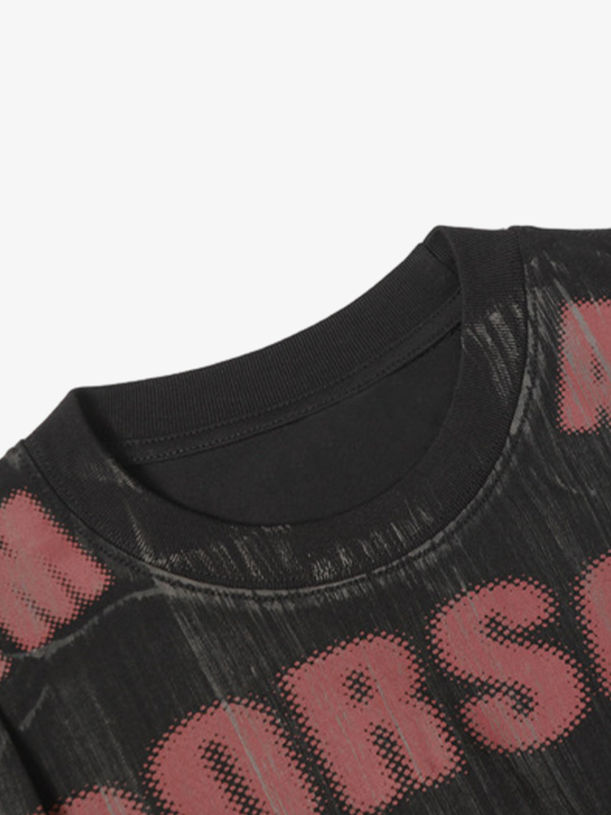 Painted Distressed Print Short-sleeved T-shirt 