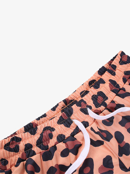 Short à cordon de serrage à motifs animaliers
