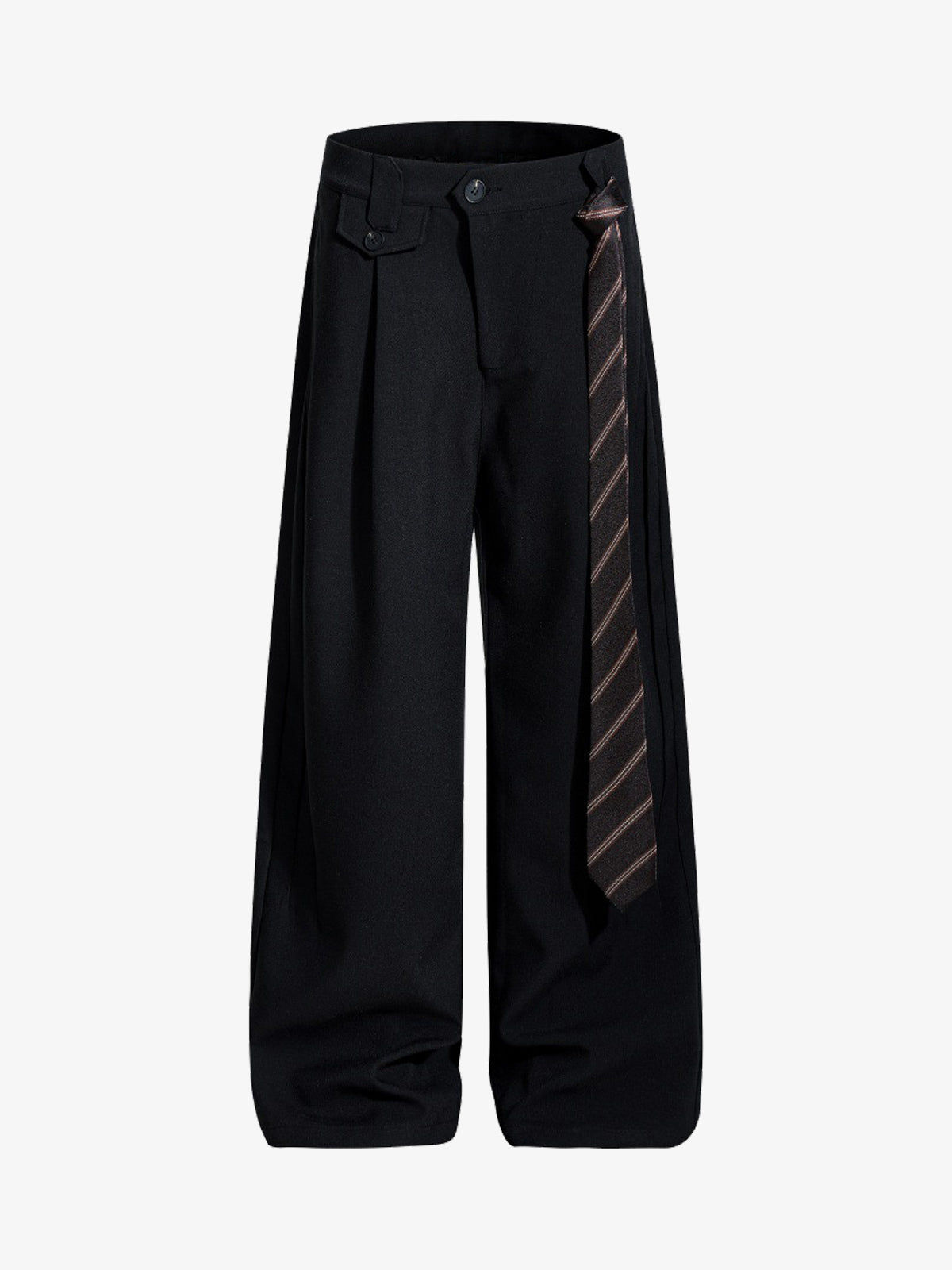 Stylish Wide-Leg Trousers with Unique Tie Accent for Modern Fashionistas 