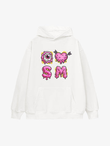 Street Dripping Letter Eyeball Graffiti Hoodie 