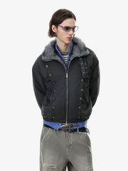 Napoleonic Double-Breasted Peaked-Lapel Padded Coat