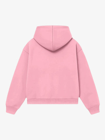 Letter Flocked Hooded Cardigan Sweatshirt