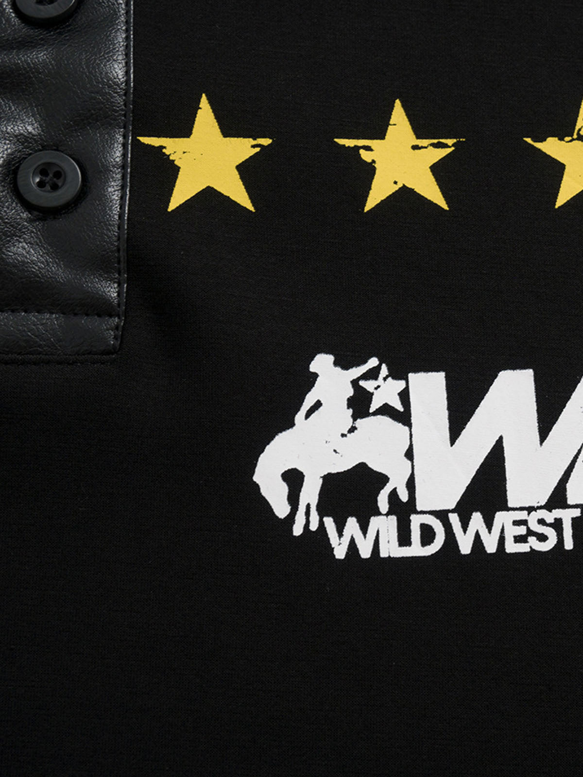 Stylish Black Polo Shirt with Star and Emblem Design for Men 