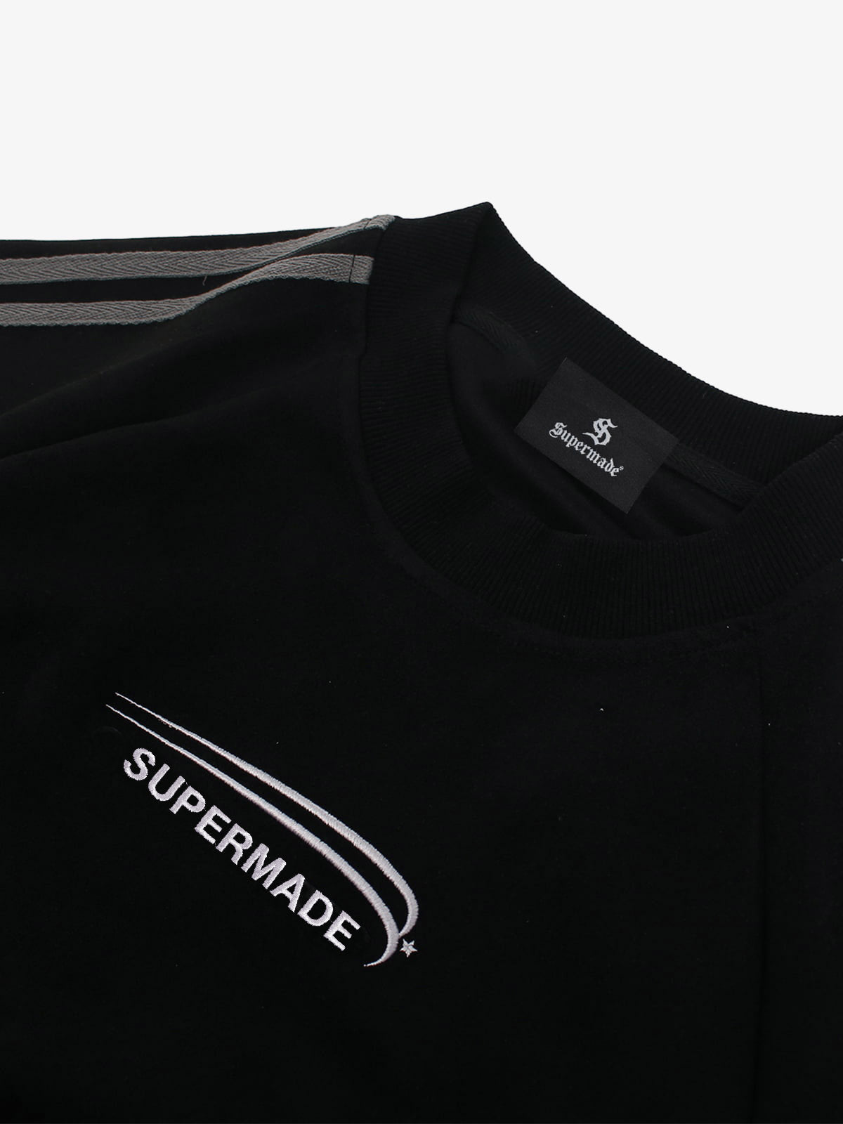 Cotton Blend Oversized Sport T-Shirt with Contrast Panels and Logo Print 