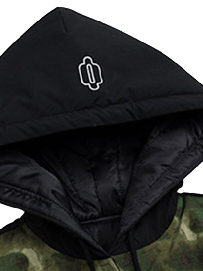 Thesupermade Camouflage Patchwork Hooded Jacket 