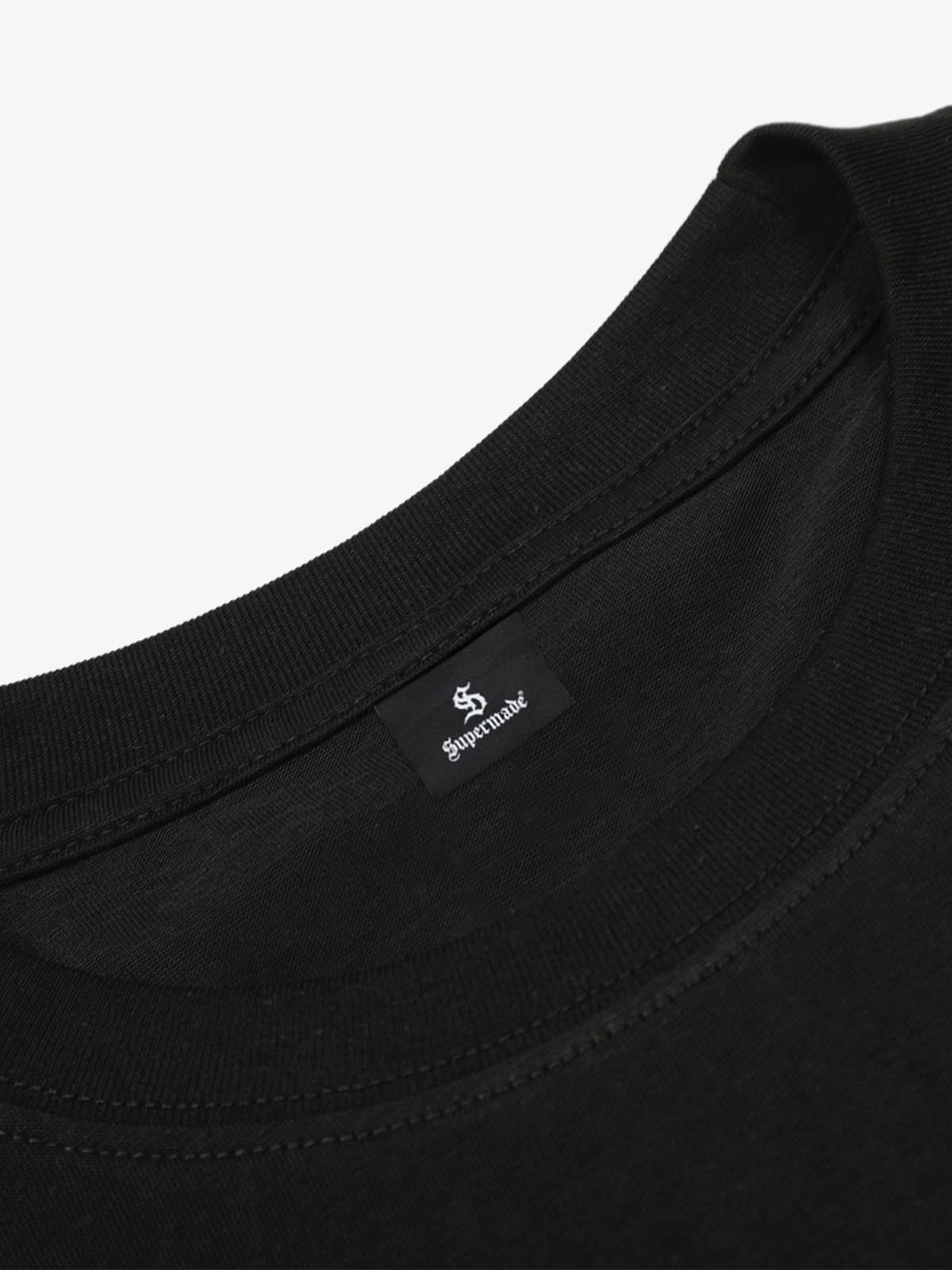 Cotton Blend Layered Sleeve Graphic T-Shirt with Star Print Design 