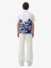 Vintage Seascape Camp Collar Boxy Shirt 