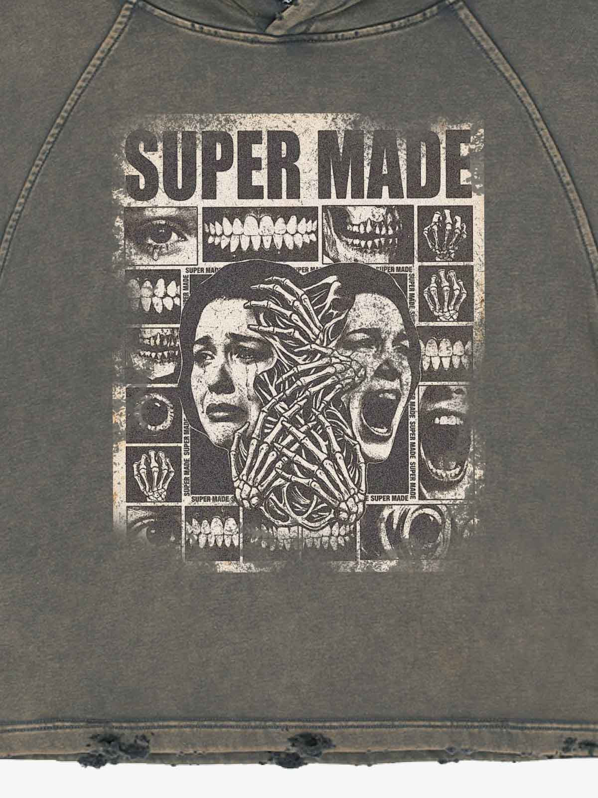 Sudadera con capucha lavada y chillona