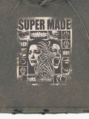 Sudadera con capucha lavada y chillona