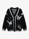 Retro Butterfly Gradient Knit Cardigan Sweater 